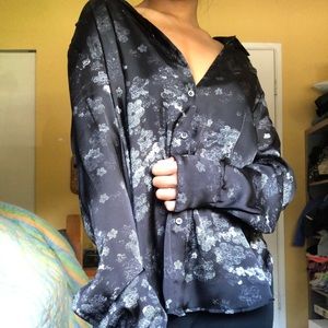 JOE SATIN FLORAL PRINT BUTTON UP